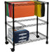 Oceanstar 2-Tier Metal Rolling File Cart, 24 in. L x 12.4 in. W x 28 in. H, Black