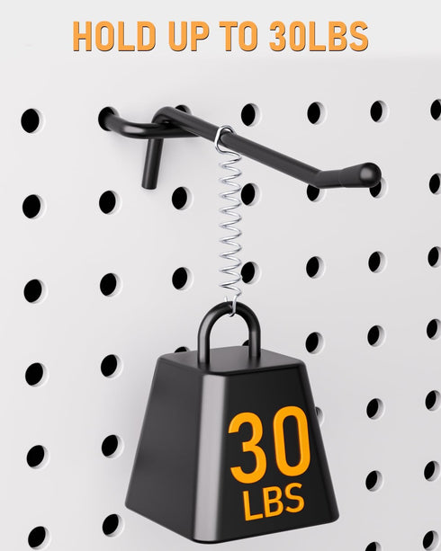 INCLY 60 Pack 4 Inch Black Heavy Duty Pegboard Hooks, 1/4" Accessories for Garage, Craft Organizing, Kitchen