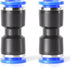 TAILONZ PNEUMATIC Blue Straight 2 Ways, 10MM Tube OD Push to Connect Tube Quick Fittings, Pack of 10