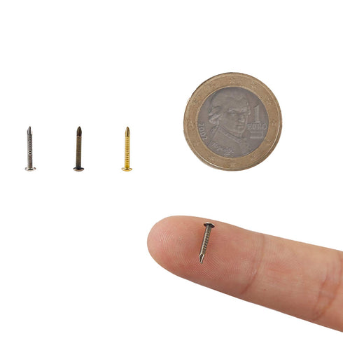 newlng 500pcs Tiny Round Head Nail Fasteners for String Art, 1 X 10mm/0.04"X0.4"(DXL), Gold Hand-Made Hardware