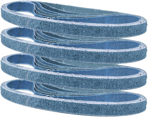 1/2 Inch X 18 Inch Sanding Belts - 4 each of 40/60/80/120 Grits, Zirconia Sanding Belts for Woodworking, Metal Polishing