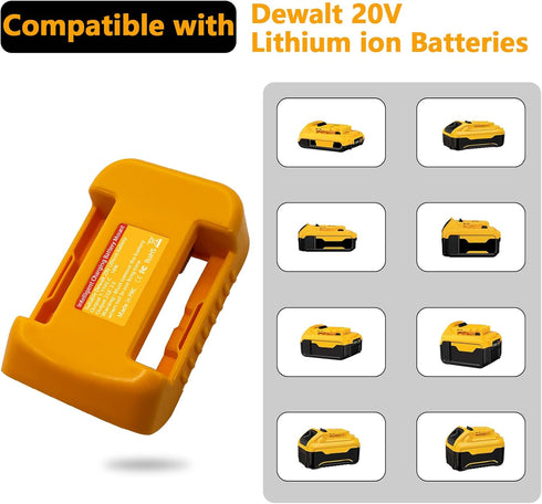 2Pack USB Charger Adapter for Dewalt 20V 60V Battery, USB-A & USB-C Fast Charge Ports, Adapter Only