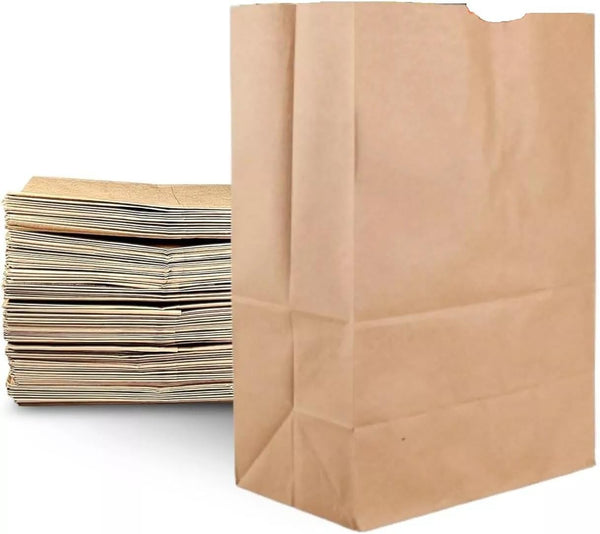 QQOUTLET Large Heavy Duty Kraft Brown Paper Barrel Sack Bag, Paper Bags for