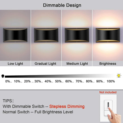 Dimmable 12W Lightess LED Wall Sconce Light Indoor Wall Lights Modern Hallway Wall Lighting for Living Room Bedroom