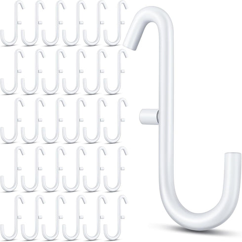 30 Pcs White Pegboard Hooks, Metal Storage Tool Accessories for Keys, Jewelry, Utensils, Compatible with IKEA Skadis