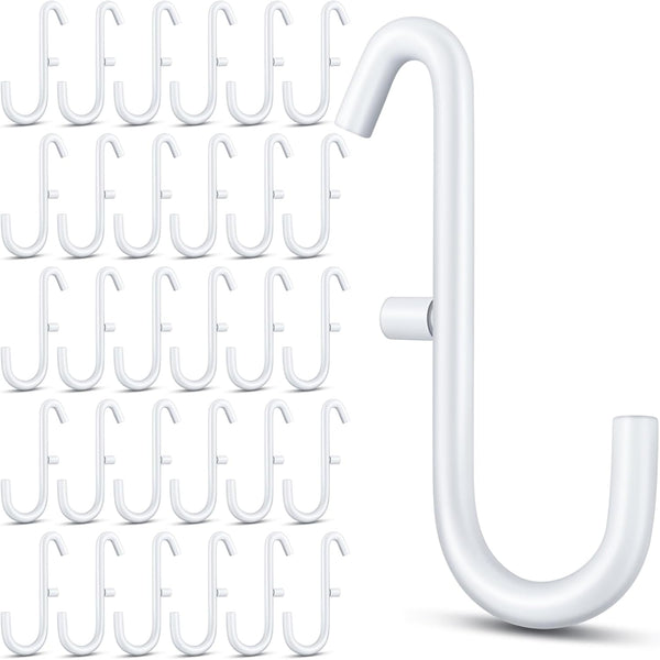 30 Pcs White Pegboard Hooks, Metal Storage Tool Accessories for Keys, Jewelry, Utensils, Compatible with IKEA Skadis