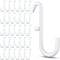 30 Pcs White Pegboard Hooks, Metal Storage Tool Accessories for Keys, Jewelry, Utensils, Compatible with IKEA Skadis