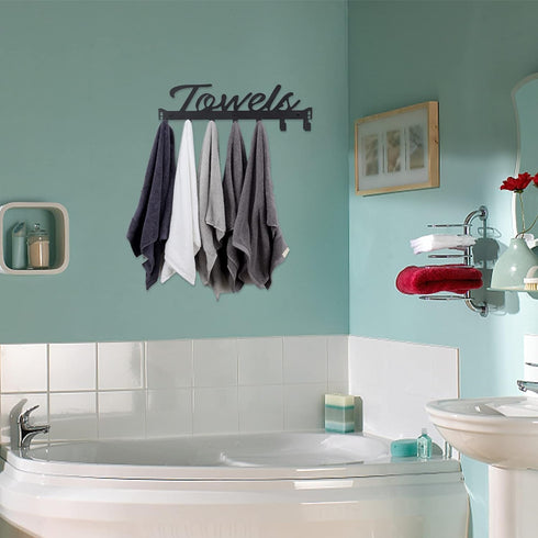 2 Pack Over The Door Hooks, Heavy Duty Towel Rack for Bathroom, Wall Mount Hanger with 14 Hooks for Towels
