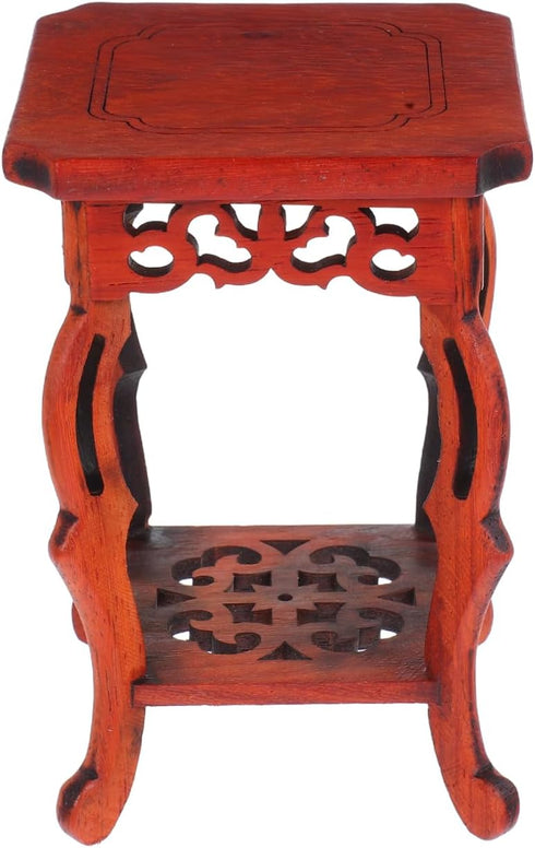 Garneck Wood Plant Stand Unique Design Small Decorative Pedestal Base for Indoor