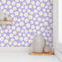3ft 2ft 90S Y2K Spoonflower Peel & Stick Wallpaper x - Floral Daisies Mini Dollhouse Flowers Purple Lilac Spring Custom