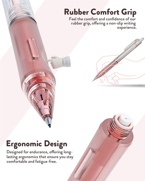 Four Candies Mechanical Pencil Set with Case, 6PCS Aesthetic Mechanical Pencils with 360PCS HB Lead Refills