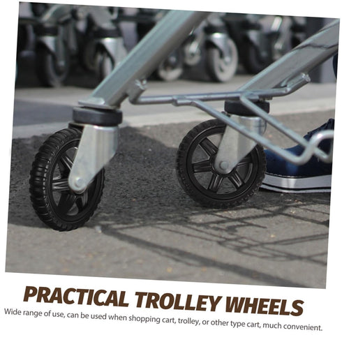 4pcs VOSAREA Heavy Duty Rolling Cart Wheels Replacement for Grocery Trolley Utility Cart and Shopping Basket Compatible