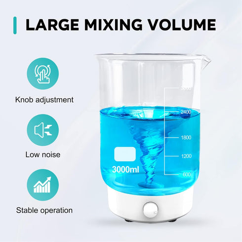 LAB FISH Laboratory Magnetic Stirrer 200-1800PRM Magnetic Mixer Max Stirring 3000ml Capacity Stir Plate with 4 PCS Stir