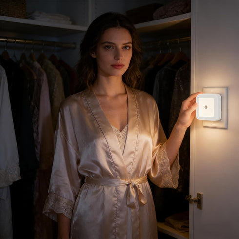 Generic 3000K Dusk to Dawn Night Light Square Plug in Lamp, Smart Light Sensor Lighting, Warm White-Glow | Energy
