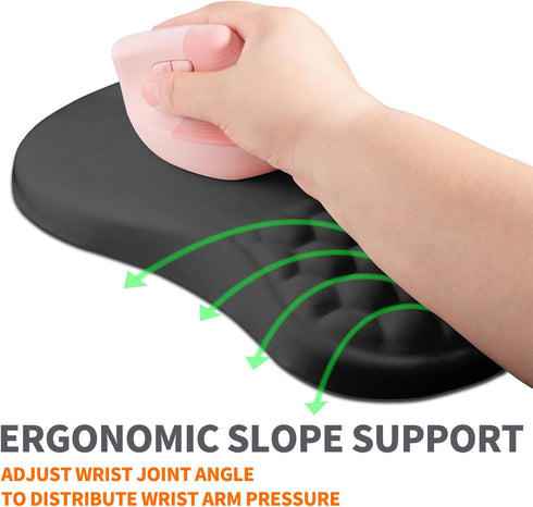 Armanza 11.8x7.9 Ergonomic Joint Wrist Support Mouse Pad with Memory Foam Cushion Massage Bump, Carpal Tunnel Pain