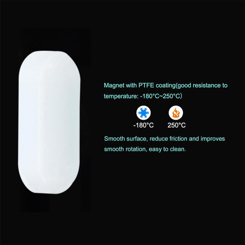 MECCANIXITY Magnetic Stirrer Mixer Stir Bar Rod, 15mm Cylinder Shape PTFE Coating for Laboratory