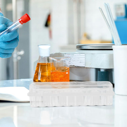 6.85X1.85X1.61In Plastic Vial Storage Case Vial Holder Box for Essential Oils Test Tubes Freezer Organizer Lab Storage