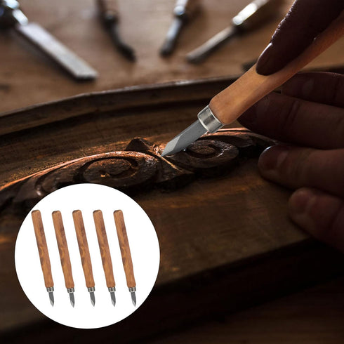 DOITOOL 5pcs Marking Knife Woodworking - Thin Blade Dual Double Bevel Marking Knife - Carving Knife Woodworking Scribe Tool for Woodworking, Wood Marking