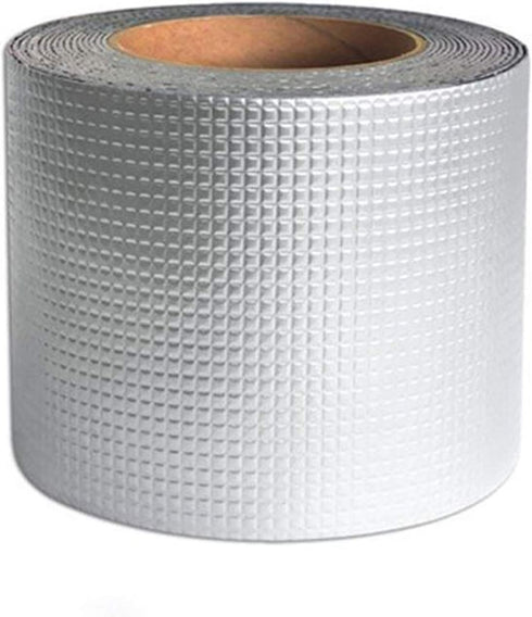 ROSEROSA Professional Waterproof Butyl Rubber Tape External Aluminium Foil Suitable for Roof Leak, Surface Crack, Window Sill Gap, Pipe Rupture, Boat Sealing, Etc (10cm X 5meter) by ROSEROSA
