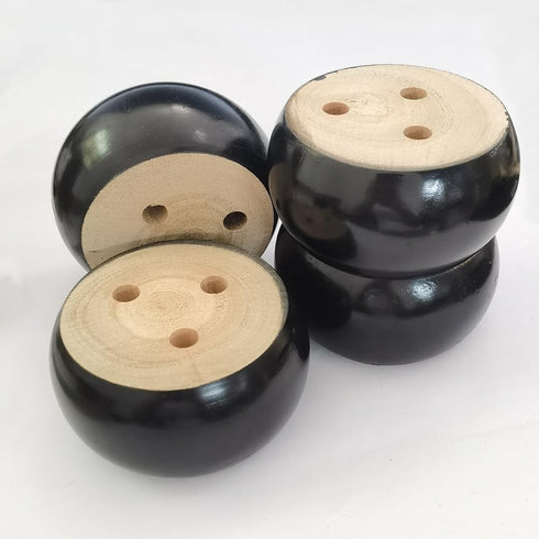 2 Inch 2 Inch Set 4 3.7inch, Wood Sofa Furniture Legs Round Black Bun Feet Tall Legs Replacement