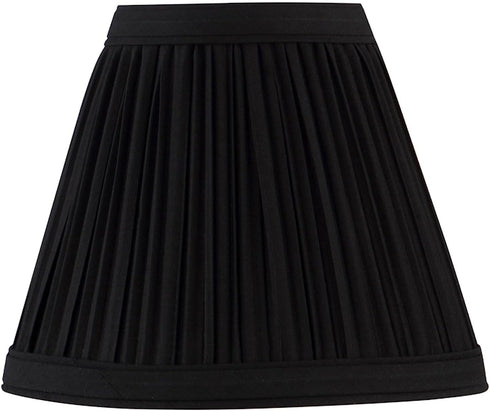 Aspen Creative 33122-2 3" 6" 5" 2 Pack Small Pleated Empire Shape Chandelier Clip-On Lamp Shade, Black, Top x Bottom x