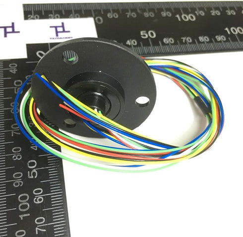 Taidacent Hollow Slip Ring Signal Power Continued 2/4/6/12 Road Collector Ring Conductive Electric Motor Slip Ring Rotating Connector (5mm Inner Diameter 22mm Outer Diameter 6 Wire 2A) by Taidacent