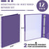 Fulmoon 12 Pcs Plastic Round Ring Binders 12.2 x 9.8 Inch with Pockets for Home, Office, School (Purple, 1/2 Inch)