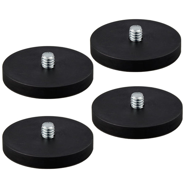 MUTUACTOR 20lbs Neodymium Magnets Heavy Duty,1/4"-20 Round Magnet with Threaded Stud,4Pack Strong