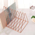 Sooyee 2 Pack Rose Gold Magazine Holder, 9 Slot Desktop File Sorter Organizer, Triangle Bookshelf Decor for Home Office