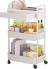 D-GROEE 3/4 Tier Rolling Cart with Drawer, Movable Metal Utility Cart on Wheels, Easy Assembly Multifunctional Storage