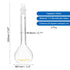 PATIKIL 100ml Volumetric Flask, 2Pcs Borosilicate Glass Graduated Measuring Flask for Lab Experiment