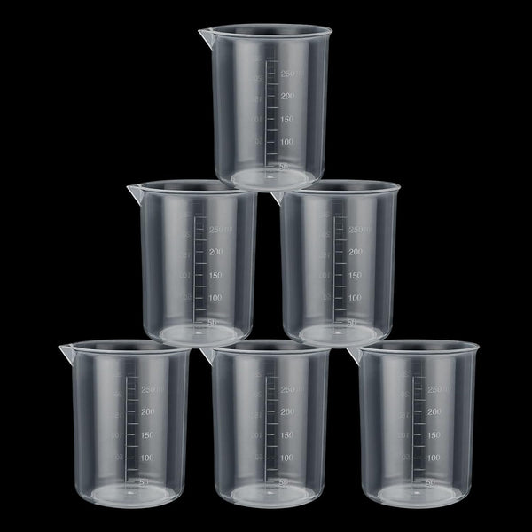 30PCS Plastic Beakers, 250ml Graduated Measuring Cups, Premium Polypropylene for Home School Lab Science Experiments