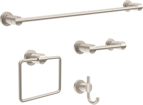 DELTA FAUCET NIC46-DN Nicoli Wall Mount Square Closed Towel Ring in Brushed Nickel - Bath Hardware Accessory