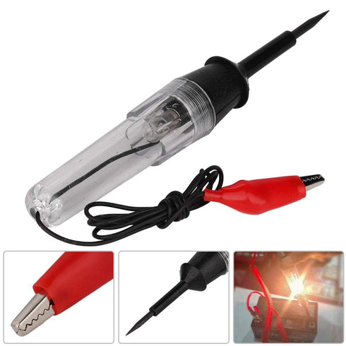 Qiilu 6V 12V 24V Automotive Circuit Tester, Car Auto Electrical Voltage Test Pen Light Lamp Circuit Detector Probe
