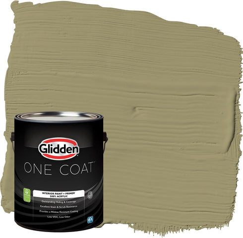 Glidden Interior Paint + Primer: Sage/Sweet Annie, One Coat, Flat, 1-Gallon