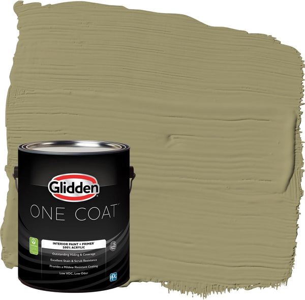 Glidden Interior Paint + Primer: Sage/Sweet Annie, One Coat, Flat, 1-Gallon