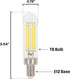 5334020 5 (60 T6 Dimmable Bulb, 6 Pack Westinghouse Lighting Watt Watt Equivalent) Clear Filament LED Light Candelabra