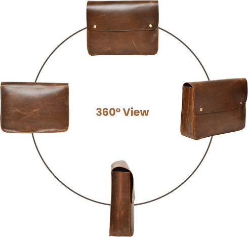 Jajmo Legacy Premium Top Grain Leather Laptop Sleeve - Fits 15” Laptops - Vintage Style Messenger Bag