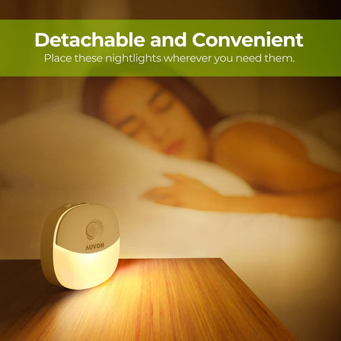 Closet (2 Pack) AUVON Rechargeable Battery Night Light, Mini with Motion Sensor, Warm White LED Stick-On Light