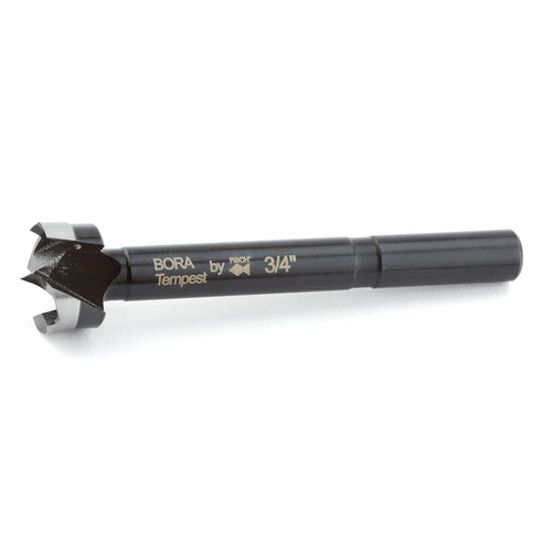 BORA BFB-009720 3/4" Dia Tempest Forstner Bit, 3-1/2" OAL, Round 3/8" Shank for Wood Drilling Projects