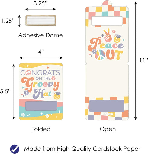 Set 6 Big Dot of Happiness Assorted Graduation - DIY Graduation Party Cash Holder Gift - Funny Money Cards