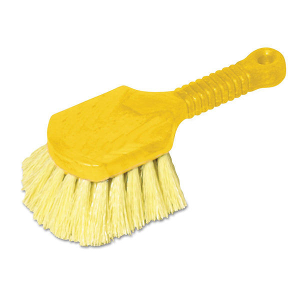 Rubbermaid Commercial 8" Utility Scrub Brush Plastic Handle Synthetic Bristles Cleaning Multi