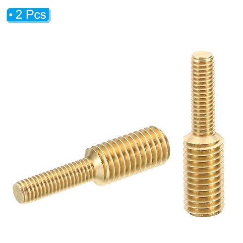 PATIKIL M6x20mm to M10x20mm Double End Threaded Stud Screw Bolt, 2 Pack Brass Rod Bolts for Furniture Fastener