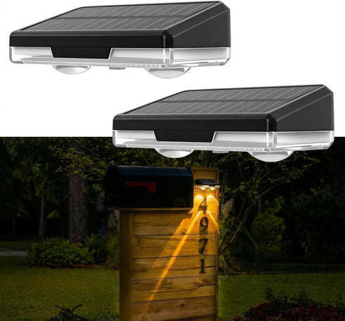 Flupuro Solar Mailbox Lights 2 Pack, Outdoor Waterproof House Number Light, Dusk
