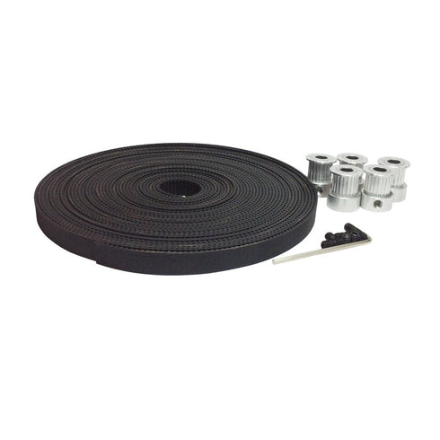 2GT Open Ended Timing Belt Motor Drive Belt, 9mm Width Rubber with Fiberglass Core, Pack of 5 Meters