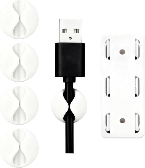 Ortarco Cord Cable Organizer Clips, 4 Pack Charging Wire Cable Holder With Power