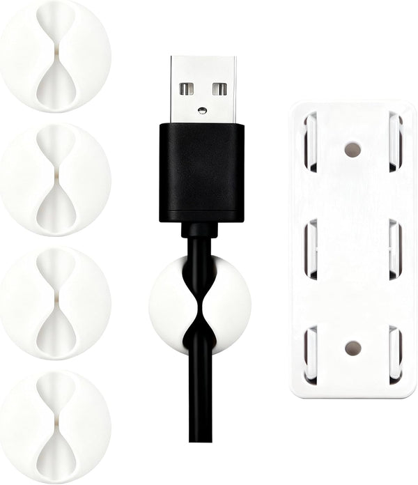 Ortarco Cord Cable Organizer Clips, 4 Pack Charging Wire Cable Holder With Power