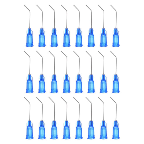 24pcs Blunt Tip Dispensing Needle, 22 Gauge 1 Inch Screw Interface, Bent Flow Design with Luer Lock for Adhesive Glue