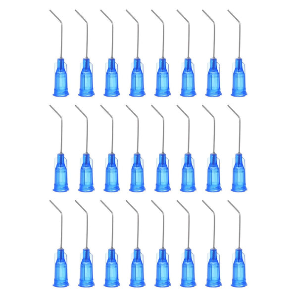 24pcs Blunt Tip Dispensing Needle, 22 Gauge 1 Inch Screw Interface, Bent Flow Design with Luer Lock for Adhesive Glue