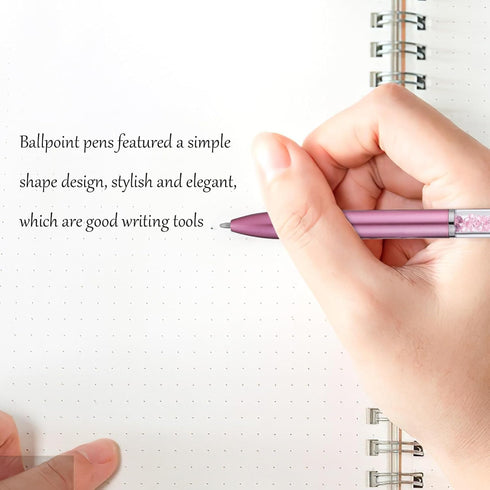 NUOBESTY 6pcs Diamond Pen with Big Crystal, Retractable Bling Metal Ballpoint Pens, Black Ink for Office